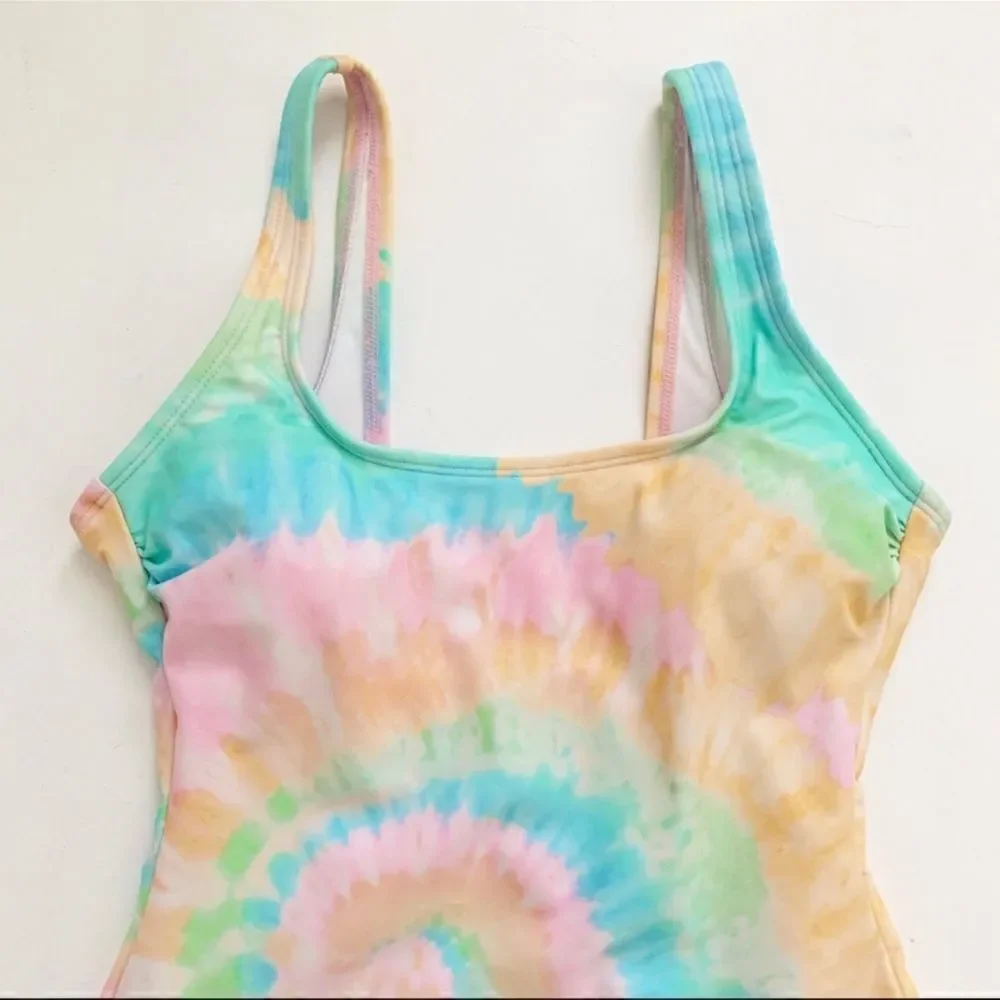 Stoney Clover Lane x Target Rainbow Tie Dye One Piece Swimsuit Size XS NWOT